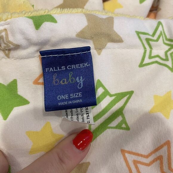 Falls Creek Fleece Baby Blanket Striped Stars Yellow Green Plush 2011 30”x38” - Picture 8 of 10